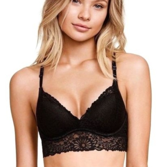 NWT- VS PINK LACE RACER BACK PADDED PUSH UP BRA - Picture 2 of 5